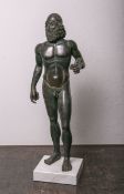 Unbekannter Künstler (20. Jh.), männliche Aktdarstellung, stehende Figur eines bärtigen wohl