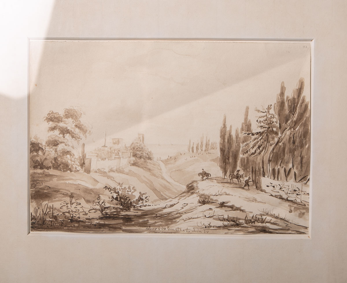 Weitsch, Johann Friedrich (1723 - 1802), Waldlandschaft m. Kühen u. Schafen, Tinte/Papier,