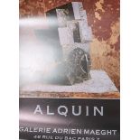 Ausstellungsplakat "Alquin", Galerie Adrien Maeght, 46 Rue du Bac Paris, ca. 69 x 50 cm.