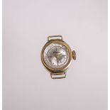 Damenarmbanduhr "Habmann" 585 GG ohne Band, Incablock, weißes Zifferblatt m. goldenen Markierungen