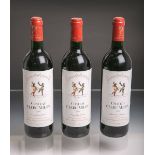 3 Flaschen von Chateau Clerc Milon, Pauillac, Bordeaux, Grand Cru Classe (1996), Rotwein, je 0,75