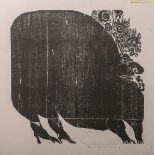 Schindehütte, Albert (geb. 1939), "Die schwarze Witwe", Holzschnitt, 1968, mittig u. m. Bleistift