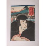 Kunisada, Utagawa (1786 - 1865), Darstellung wohl eines Samurais, Farbholzschnitt