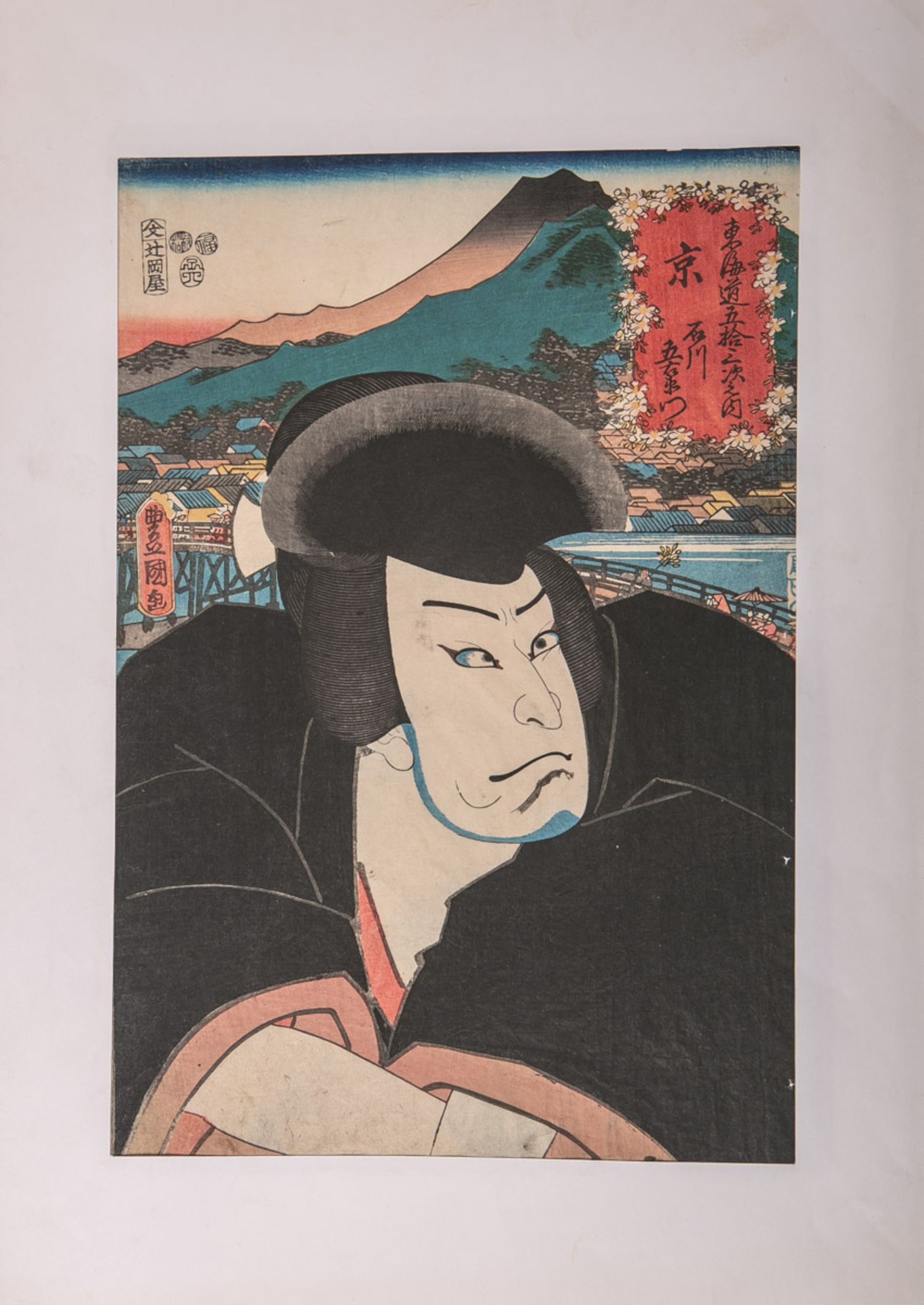 Kunisada, Utagawa (1786 - 1865), Darstellung wohl eines Samurais, Farbholzschnitt