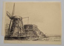 Durand, Armand (1831 - 1905), Kopie nach Rembrandt, van Rijn (1606 - 1669), "Die Windmühle" (1641)