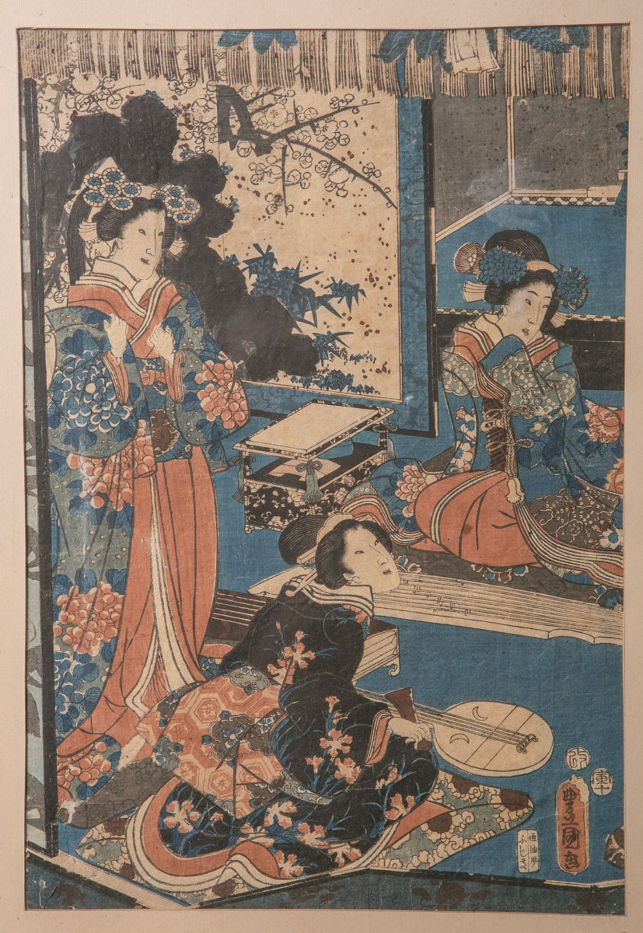 wohl Kunisada, Utagawa (1786 - 1865), Darst. von drei Geishas