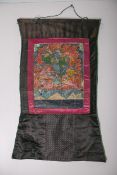 Thangka (wohl Tibet, Alter unbekannt), Mahakala / buddhistische Gottheit