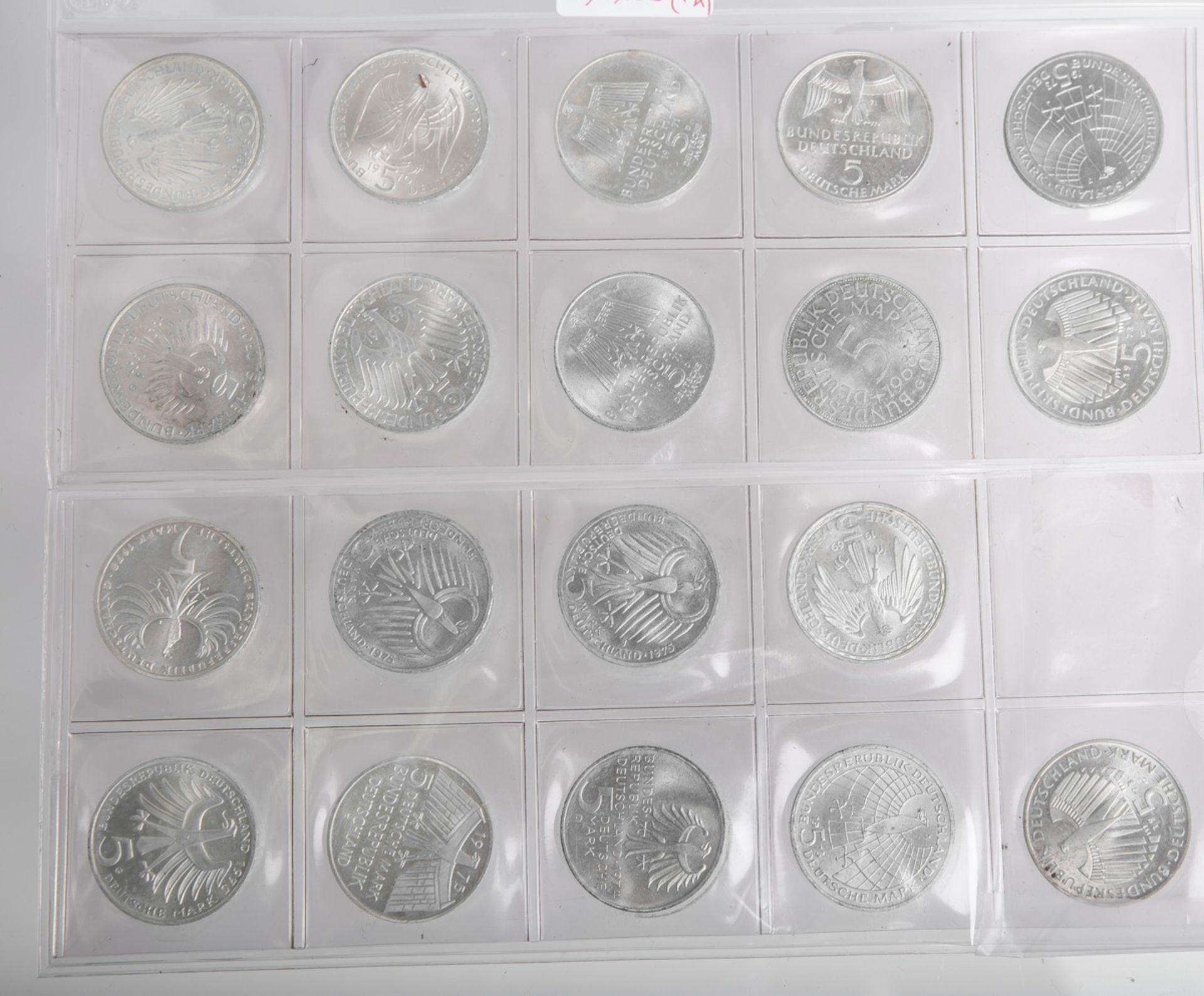 Konvolut von 19x 5 DM, Sondermünzen