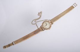 Damenarmbanduhr von Rolex 585 GG m. angehängtem Armkettchen (1960er Jahre, Vintage)