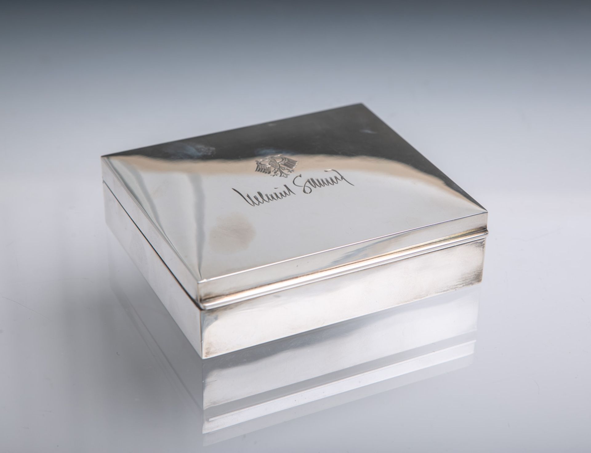 Zigarettendose 925 Silber, Geschenk von Helmut Schmidt