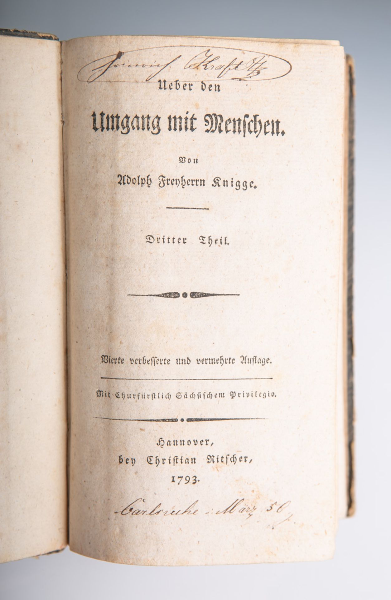 Knigge, Adolph Freyherrn, "Ueber den