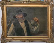 Unbekannter Künstler (wohl 20. Jh.), Portrait eines trinkenden Mannes