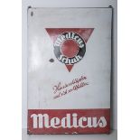 Emailleschild bzw. Werbeschild "Medicus Schuh" (1950er Jahre)