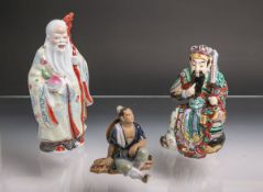 Konvolut von 3 Figuren (wohl Japan od. China, Alter unbekannt)