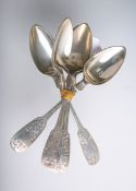 6 kl. Löffel 800 Silber (um 1870 - 1900)