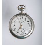 Eisenbahnertaschenuhr von "Doxa" aus Silber (wohl 19./20. Jh.)