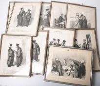 Daumier, Monroe (1808 - 1879), Konvolut von 10 Litographien (wohl ehemals Buchseiten)