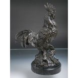 Unbekannter Künstler (wohl 20. Jh.), Bronzefigur eines stolzen Hahns