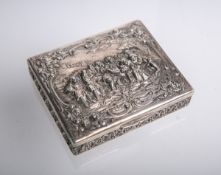 Rechteckige Deckeldose 800 Silber (wohl um 1900)