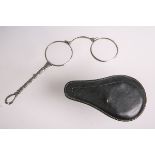 Lorgnette 935 Silber (wohl 19. Jh.),