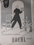 Konvolut von 3 Plakaten "Hoehl Sekt. Ein festliches Erlebnis" (1950/60er Jahre)