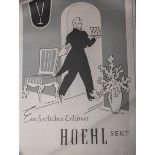 Konvolut von 3 Plakaten "Hoehl Sekt. Ein festliches Erlebnis" (1950/60er Jahre)