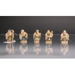 5-teiliges Netsuke-Konvolut (Japan, Alter unbekannt)