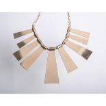 Collier, Metall vergoldet, modernes Design