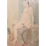 Geissler, Senta (1902 - 2000), auf Badewanne sitzender weiblicher Akt