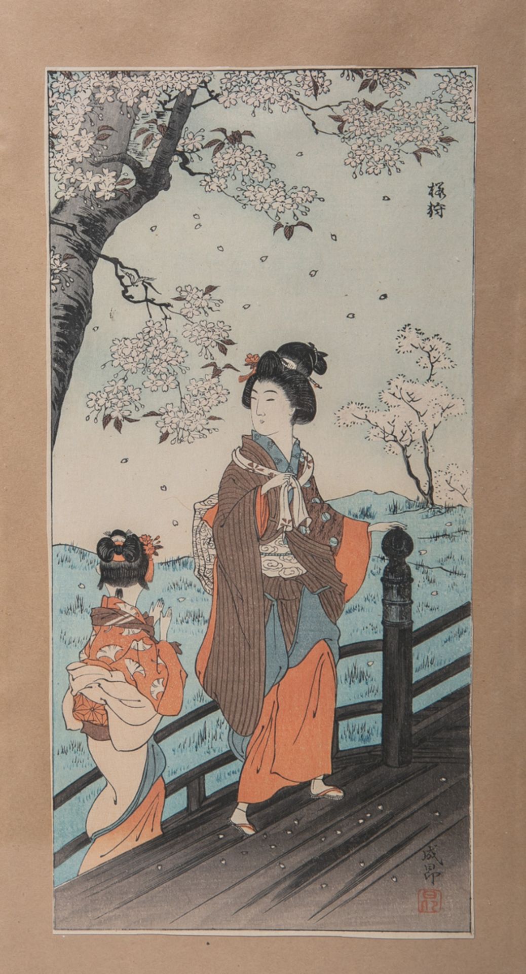 Unbekannter Künstler (wohl 19. Jh.), Darst. von zwei Geishas
