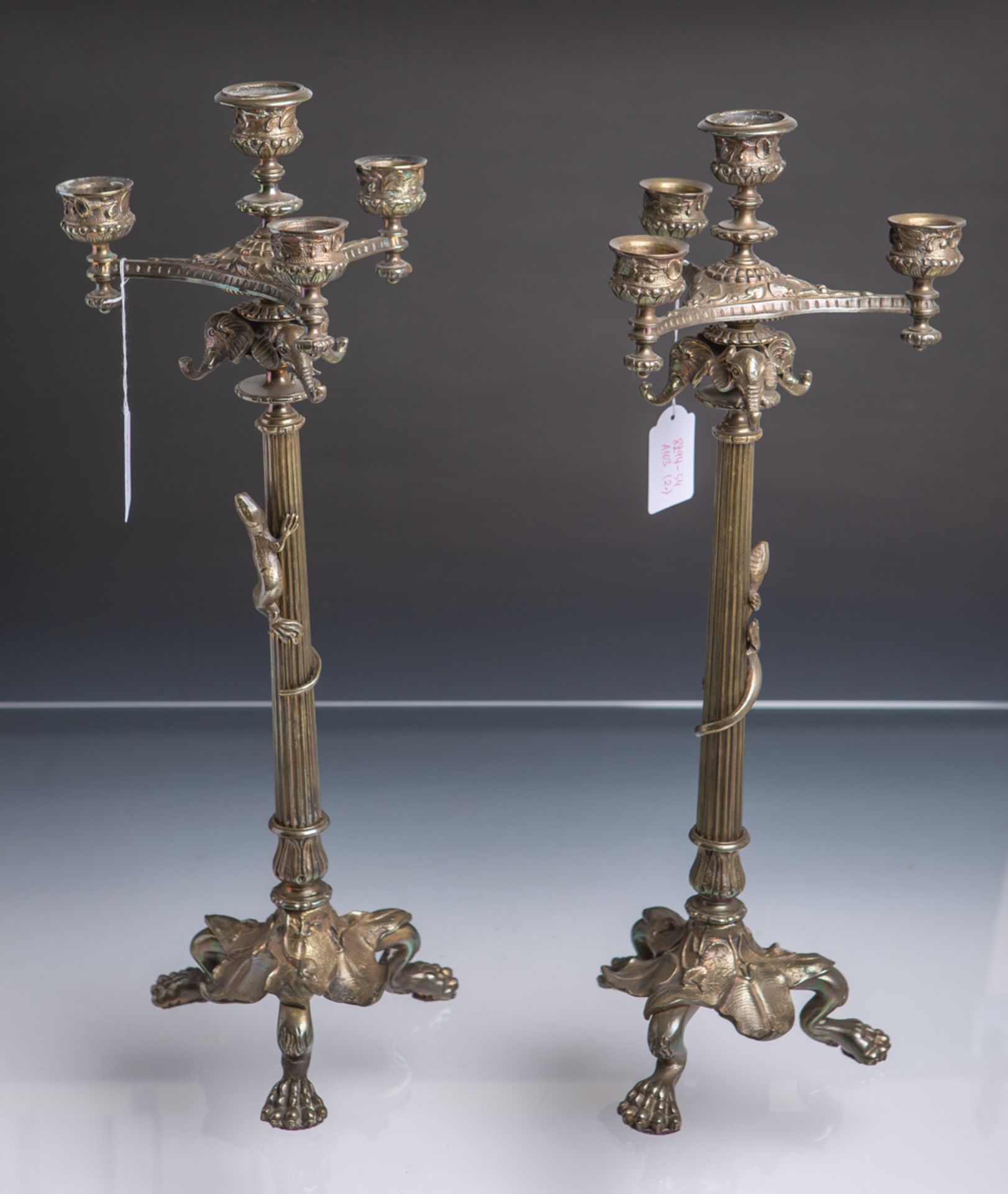 Paar Kerzenleuchter aus Bronze (Jugendstil)