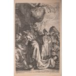 Vorsterman, Lucas Emil der Erste (1595 - 1675), "Die Anbetung des Jesuskindes durch die Heiligen Dre