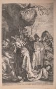Vorsterman, Lucas Emil der Erste (1595 - 1675), "Die Anbetung des Jesuskindes durch die Heiligen Dre