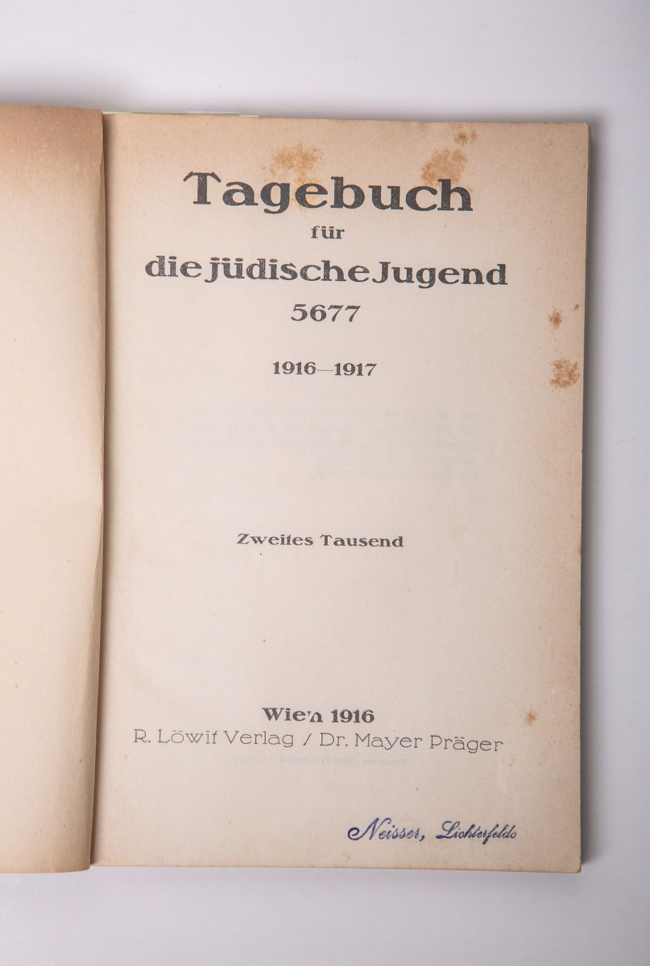 Tagebuch für die jüdische Jugend 5677, 1916 - 1917
