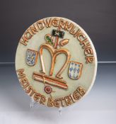Keramikplakette "Handwerklicher Meisterbetrieb" (Bayern)