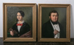 Unbekannter Künstler (19. Jh.), 2 Portraits eines bürgerlichen Paares