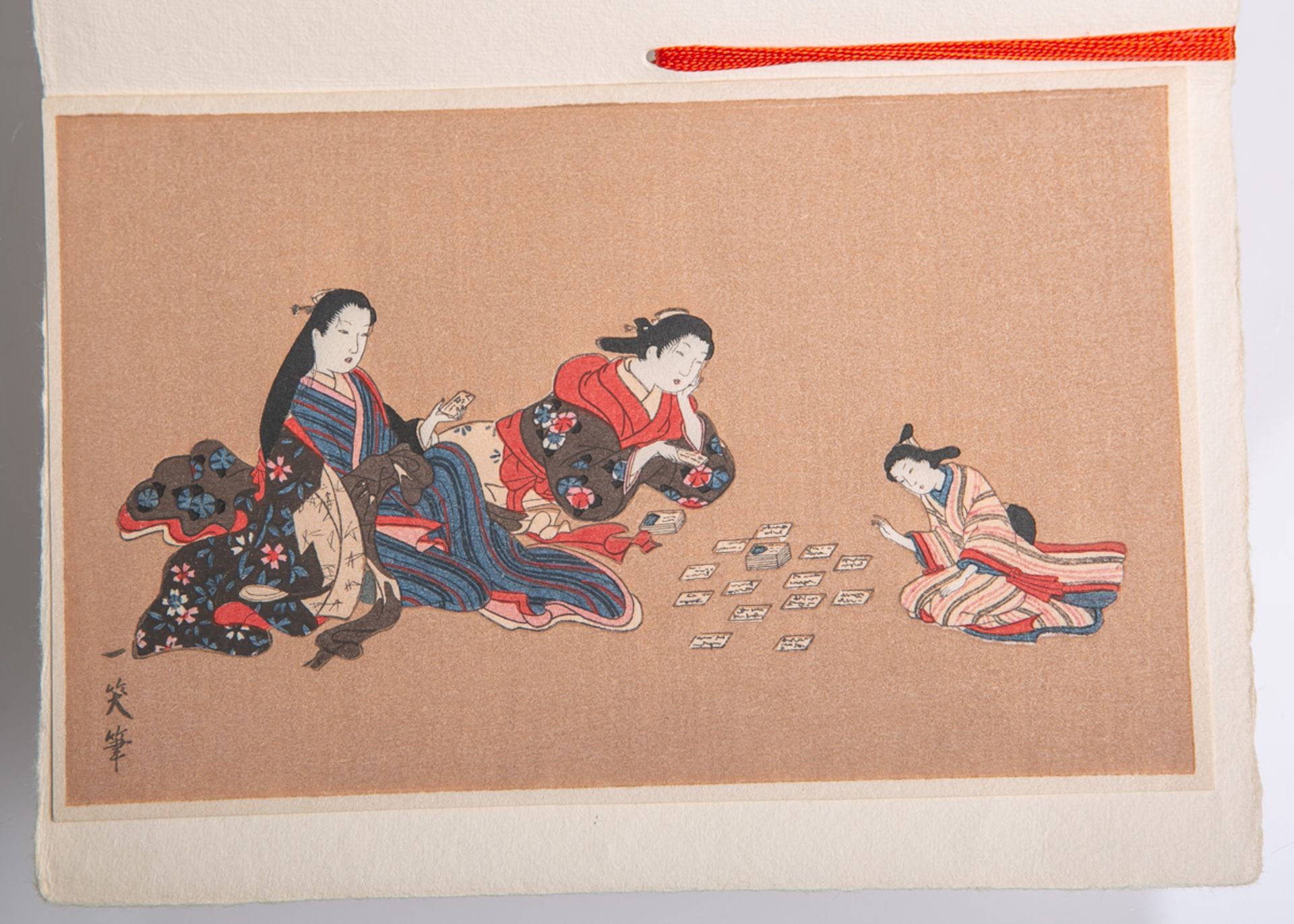 Unbekannter Künstler (Japan, Alter unbekannt), 3 Geishas beim Karten spielen