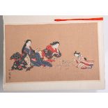 Unbekannter Künstler (Japan, Alter unbekannt), 3 Geishas beim Karten spielen