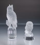 2 Eulenfiguren (Lalique, Frankreich)