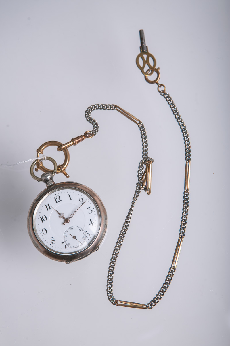 Taschenuhr 800 Silber (wohl um 1900) - Bild 2 aus 2