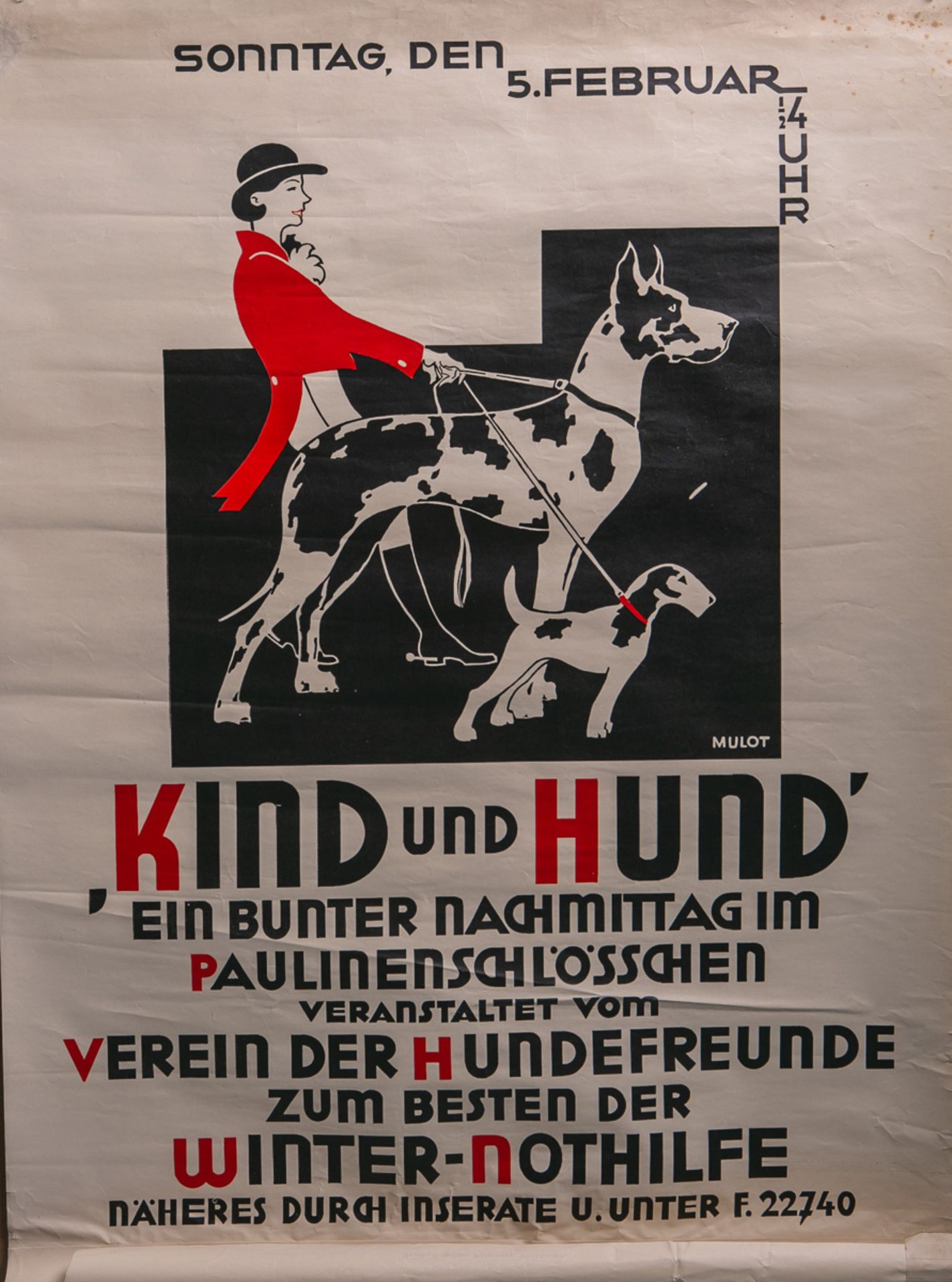 Werbeplakat "Kind und Hund" (1920/30er Jahre) - Image 2 of 2