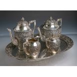 5-teilige Tee- bzw. Kaffeegarnitur 800 Silber (1920/30er Jahre)