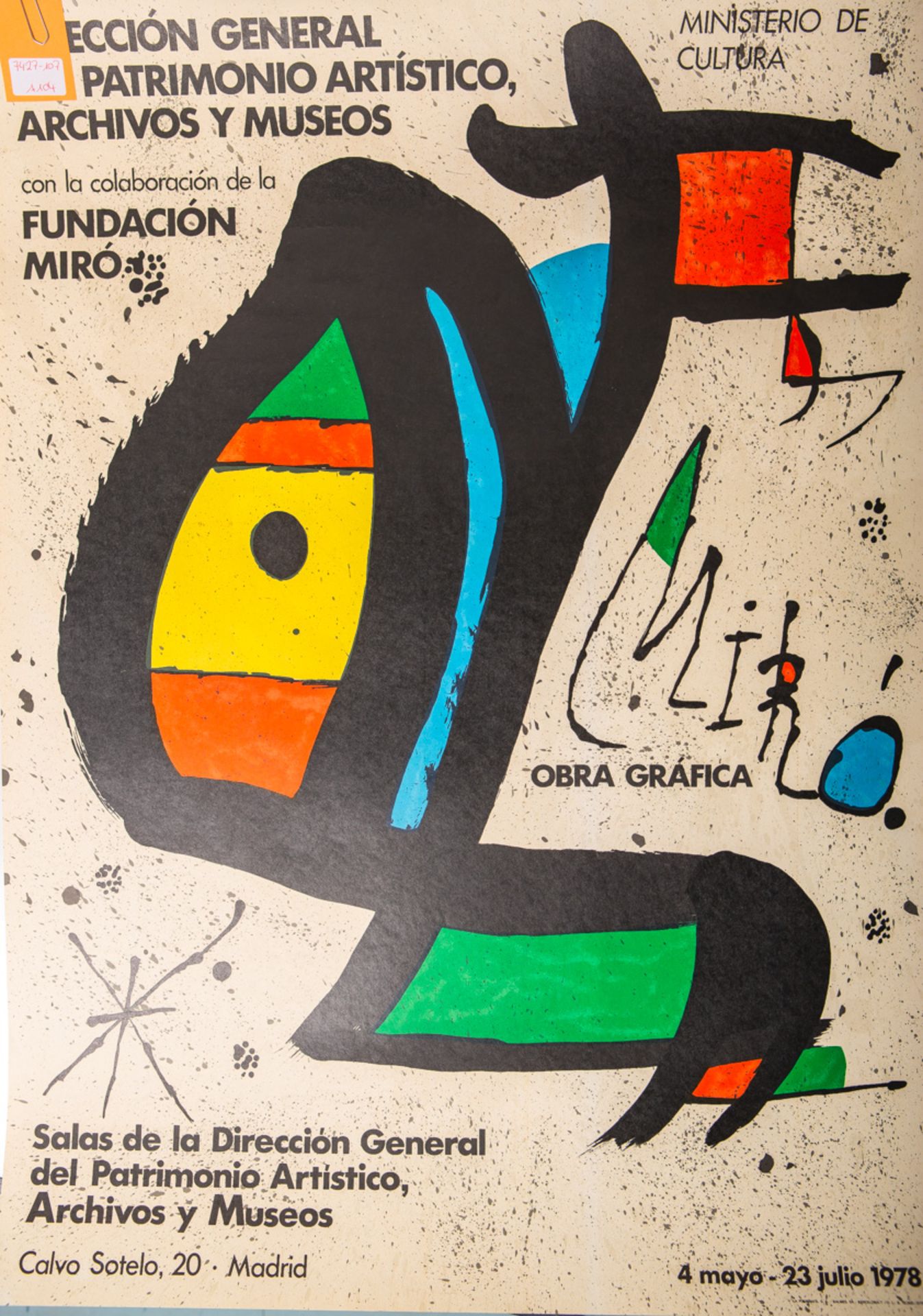 Miro, Joan (1893 - 1983), Ausstellungsplakat "Miro, obra grafica"