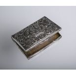 Flache Deckeldose 800 Silber (um 1900)