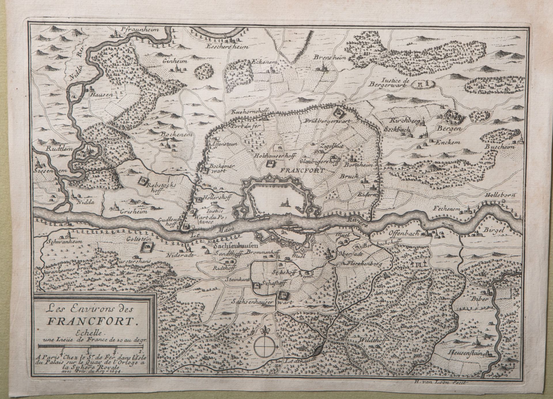 Loon, Harmanus van (ca. 1649 - ca. 1690), Stadtplan von Frankfurt/Main