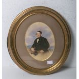Unbekannter Künstler (wohl 1. Hälfte 19. Jh.), Ovales Portrait eines jungen Mannes
