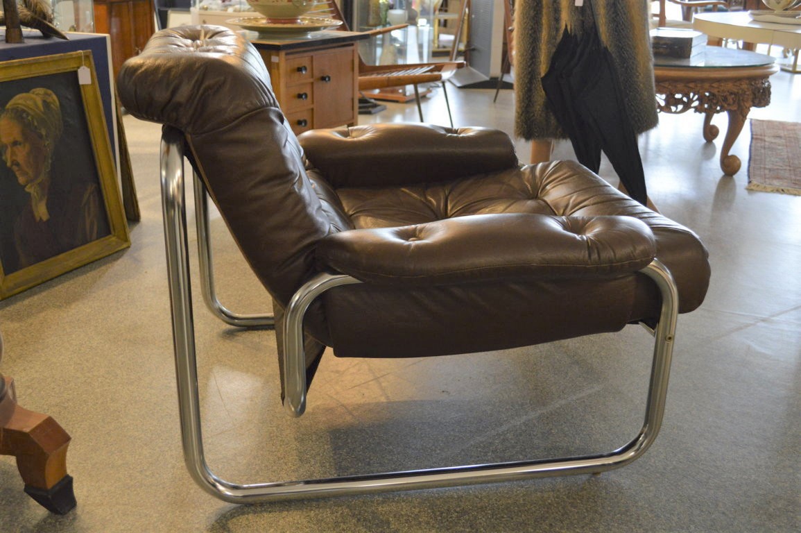 Freischwinger-Lounge-Chair (Dänemark, 1970er Jahre, Hersteller unbekannt) - Image 2 of 3