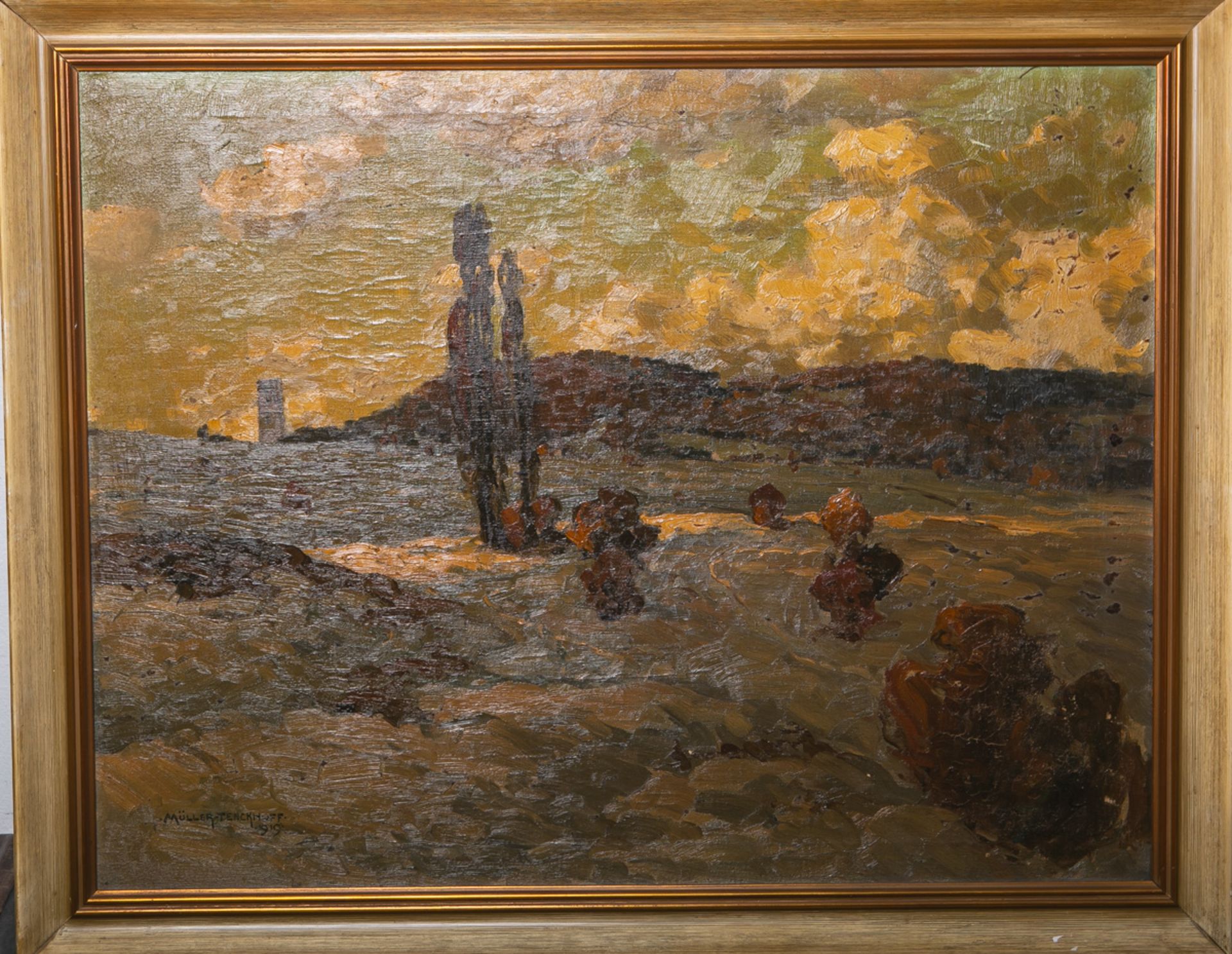 Tenckhoff - Müller, Carl (1873 - 1936), impressionistische Landschaftsdarstellung - Image 2 of 4