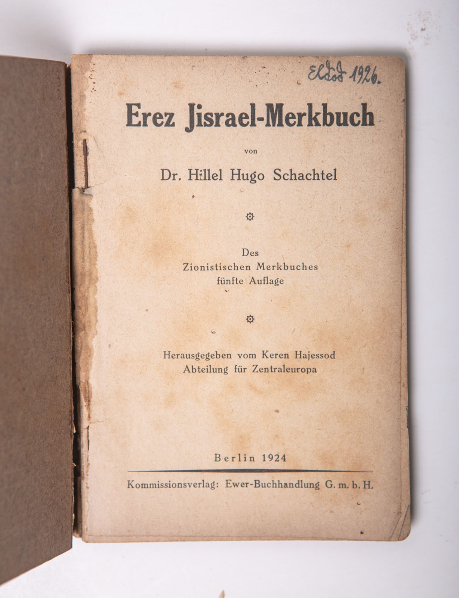 Schachtel, Dr. Hillel Hugo, "Erez Jisrael-Merkbuch" - Image 2 of 2