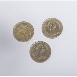 3 Münzen "One Pound"